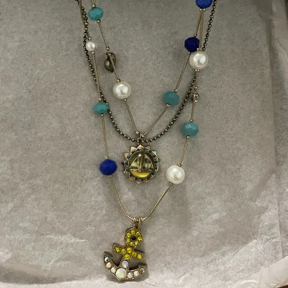 Betsey Johnson layered anchor chain - Picture 2 of 2